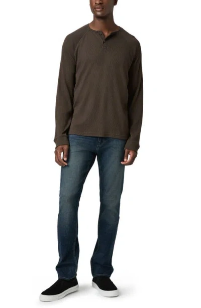 Paige Abaroa Thermal Knit Henley In Brown