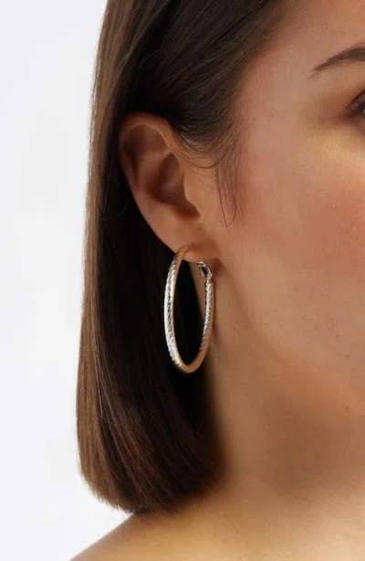 Nordstrom Faceted Tube Hoop Earrings In Silver