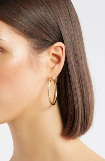 Nordstrom Faceted Tube Hoop Earrings In Gold