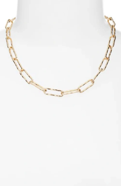Nordstrom Hammered Paper Clip Chain Necklace In Gold