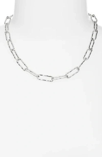Nordstrom Hammered Paper Clip Chain Necklace In Metallic
