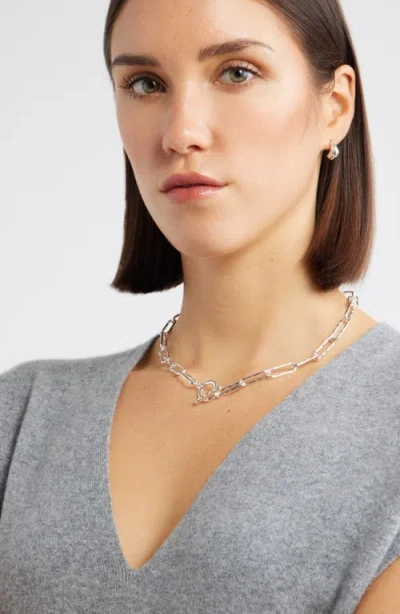 Nordstrom Hammered Paper Clip Chain Necklace In Metallic