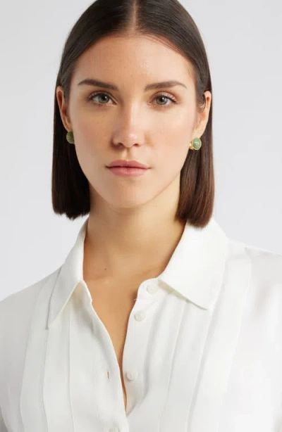 Nordstrom Pavé Orb Huggie Earrings In Green