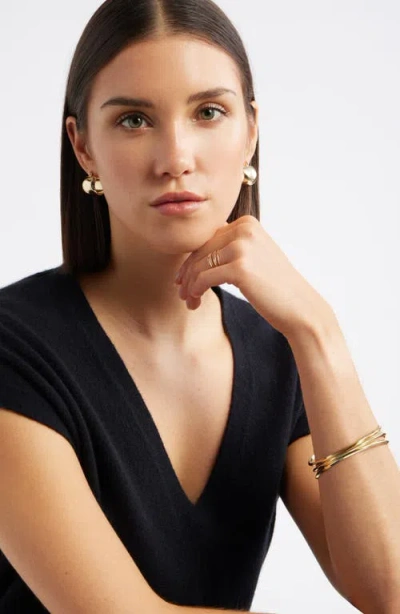 Nordstrom 7-back Faceted Skinny Ring Stack In Gold