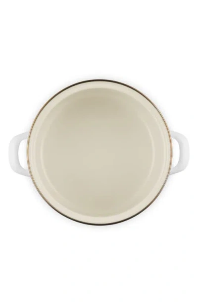 Le Creuset Enamel On Steel 3.8-quart Petite Stockpot With Gold Rim In White