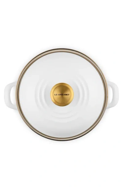Le Creuset Enamel On Steel 3.8-quart Petite Stockpot With Gold Rim In White