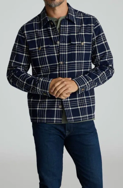 Untuckit Whitacker Regular Fit Plaid Cotton Button-up Overshirt In Blue