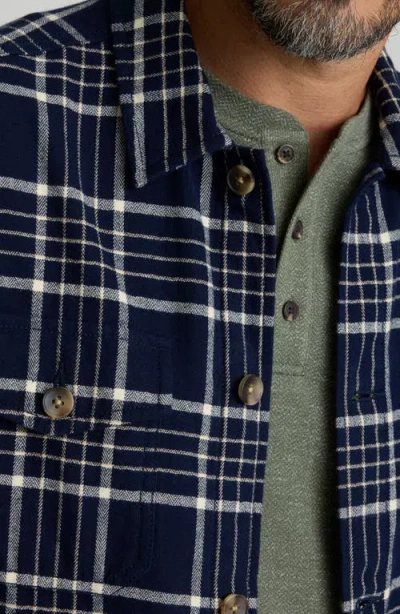 Untuckit Whitacker Regular Fit Plaid Cotton Button-up Overshirt In Blue