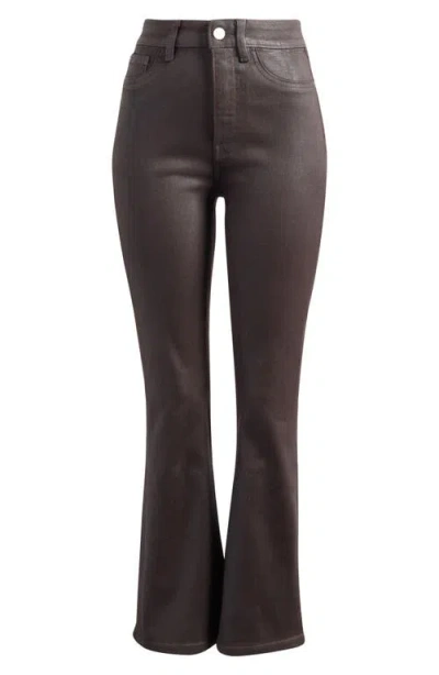 Warp & Weft Warp+weft Nao Coated Bootcut Jeans In Brown