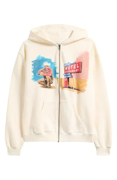 One Of These Days Morning's First Remark Cotton Graphic Hoodie In Brown