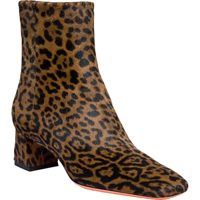 Santoni Animal-print Cavallino Ankle Boot In Brown