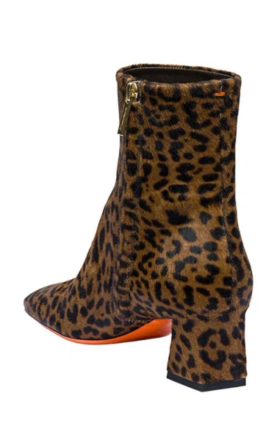 Santoni Animal-print Cavallino Ankle Boot In Brown