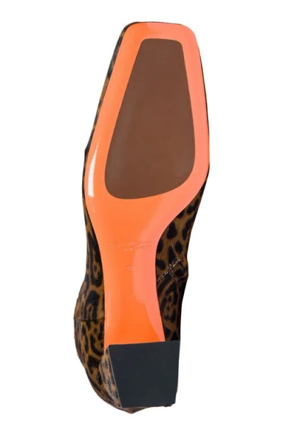 Santoni Animal-print Cavallino Ankle Boot In Brown