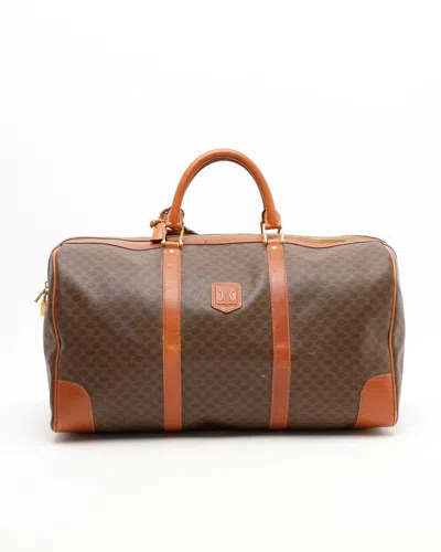 Celine Céline Macadam Boston Bag In Brown