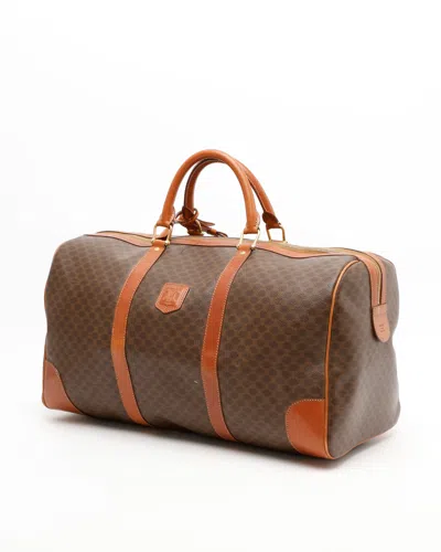 Celine Céline Macadam Boston Bag In Brown