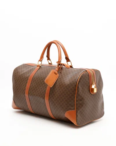 Celine Céline Macadam Boston Bag In Brown