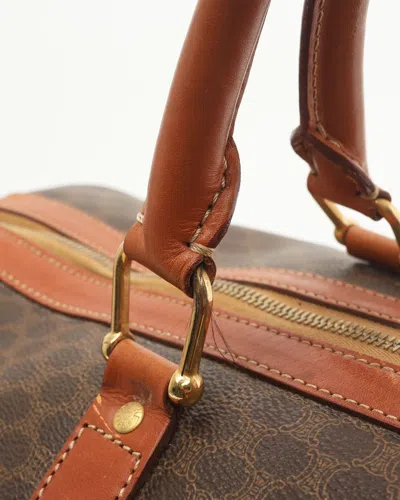 Celine Céline Macadam Boston Bag In Brown