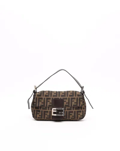 Fendi Zucca Baguette Bag In Brown