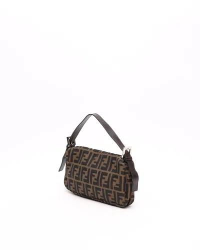 Fendi Zucca Baguette Bag In Brown
