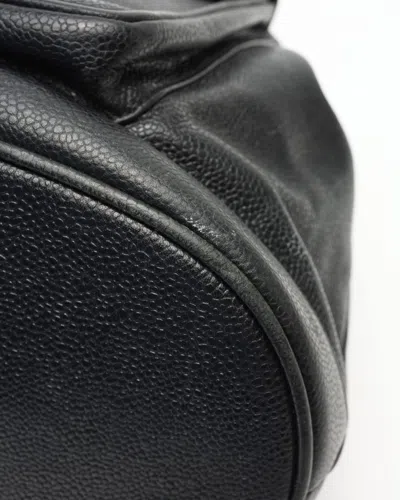 Pre-owned Chanel Cc Caviar Bucket Bag In Black