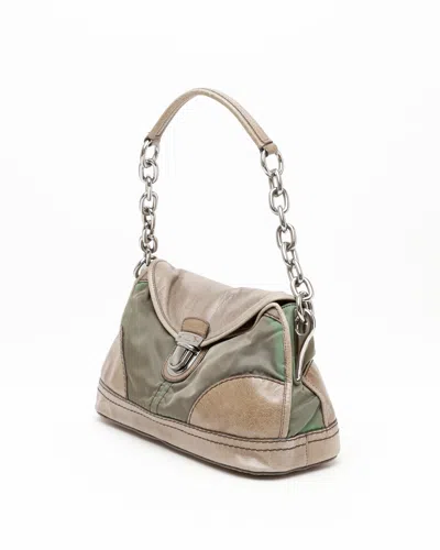 Prada Tessuto Chain Shoulder Bag In Brown