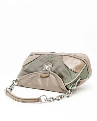 Prada Tessuto Chain Shoulder Bag In Brown