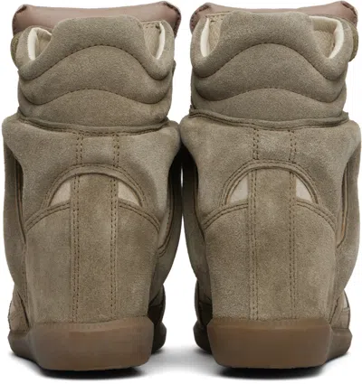 Isabel Marant Bekett Leather And Suede Wedge Sneakers In Brown