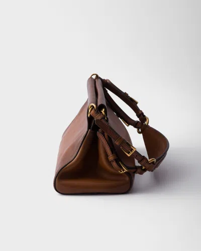Prada Leather Shoulder Bag In Brown