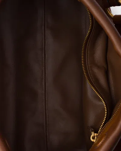Prada Leather Shoulder Bag In Brown