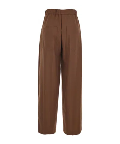 Merci Patch Pocket Cotton Trousers In Brown