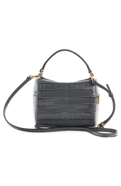 Balenciaga Rodeo Croc-embossed Leather Vanity Crossbody Bag In Gray