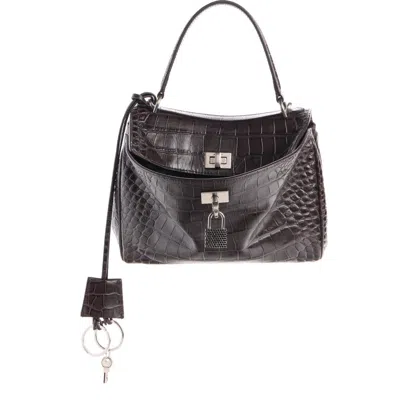 Balenciaga Brown Leather Mini Rodeo Handbag In Brown