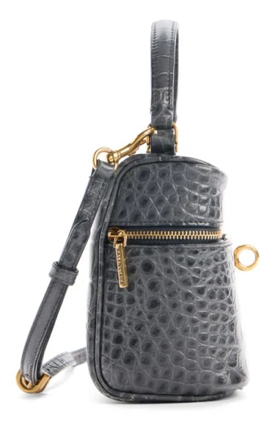 Balenciaga Rodeo Croc-embossed Leather Vanity Crossbody Bag In Gray