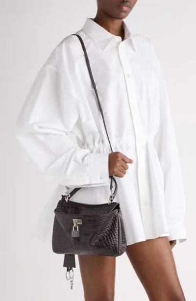 Balenciaga Brown Leather Mini Rodeo Handbag In Brown