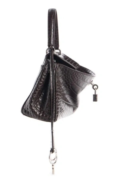 Balenciaga Brown Leather Mini Rodeo Handbag In Brown