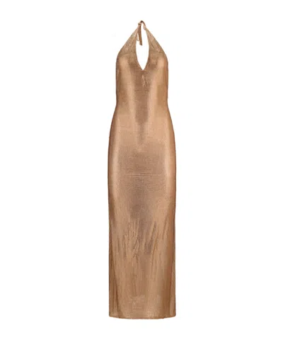 Giuseppe Di Morabito Halter Neck Backless Dress In Brown