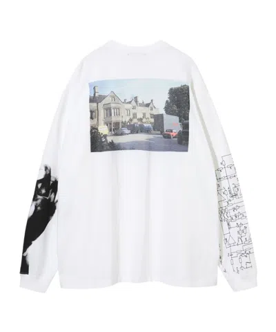 Undercover Faust-print Long-sleeve Sweater In White