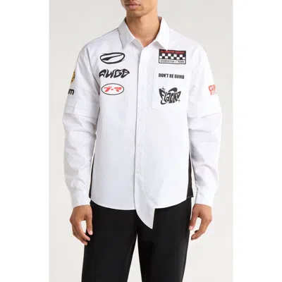 Puma X Asap Rocky Layered Pit Crew Button-down Shirt In White