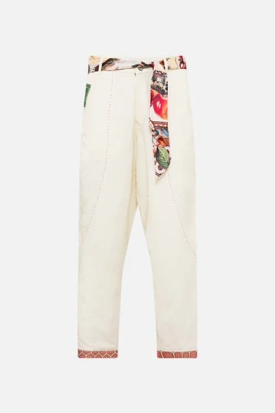Camilla Relaxed Panelled Pant With Silk Belt Notes From The Road In White