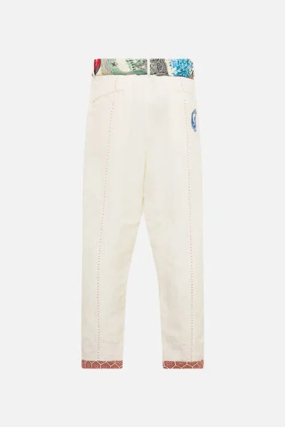 Camilla Relaxed Panelled Pant With Silk Belt Notes From The Road In White