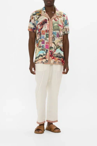 Camilla Relaxed Panelled Pant With Silk Belt Notes From The Road In White