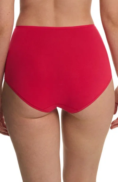 Natori Women's Bliss Bare Cotton High-waist Brief Underwear 778346 In Red