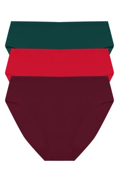 Natori Bliss Bare Assorted 3-pack Stretch Cotton High Waist Briefs In Multi