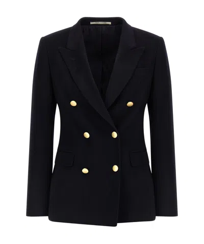Tagliatore Double-breasted Tailored Blazer In Black