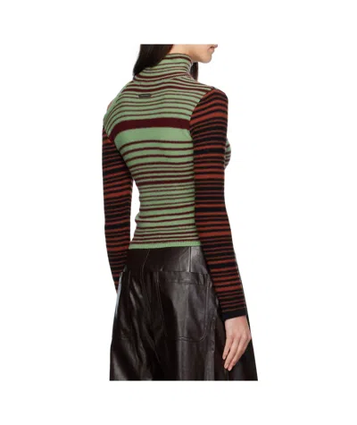 Andersson Bell Elodie Multi-striped Cutout Turtleneck In Multi