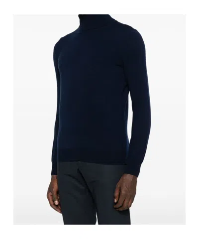 Kangra Cashmere Turtleneck Long-sleeve Sweater In Blue