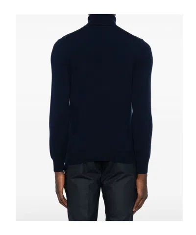 Kangra Cashmere Turtleneck Long-sleeve Sweater In Blue
