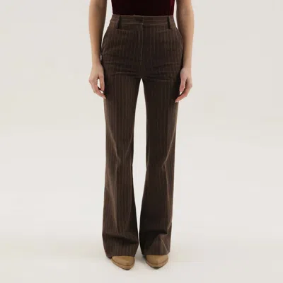 1989 Studio Flared Pinstripe Pattern Pants Striped In Brown