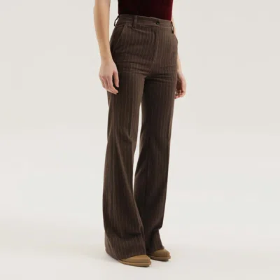 1989 Studio Flared Pinstripe Pattern Pants Striped In Brown