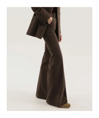 1989 Studio Flared Pinstripe Pattern Pants Striped In Brown